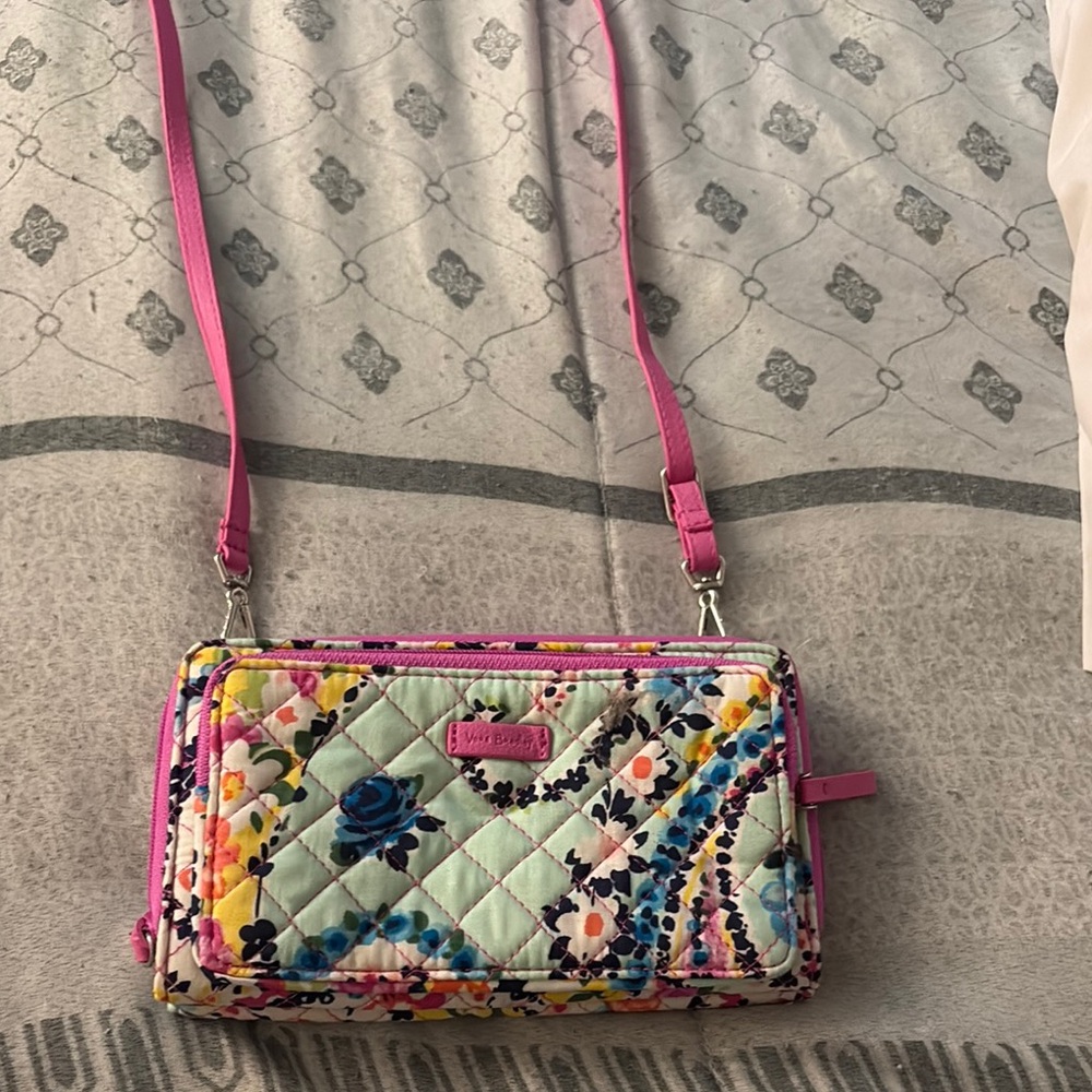 Vera Bradley Pink Crossbody Bag with Quilted Design